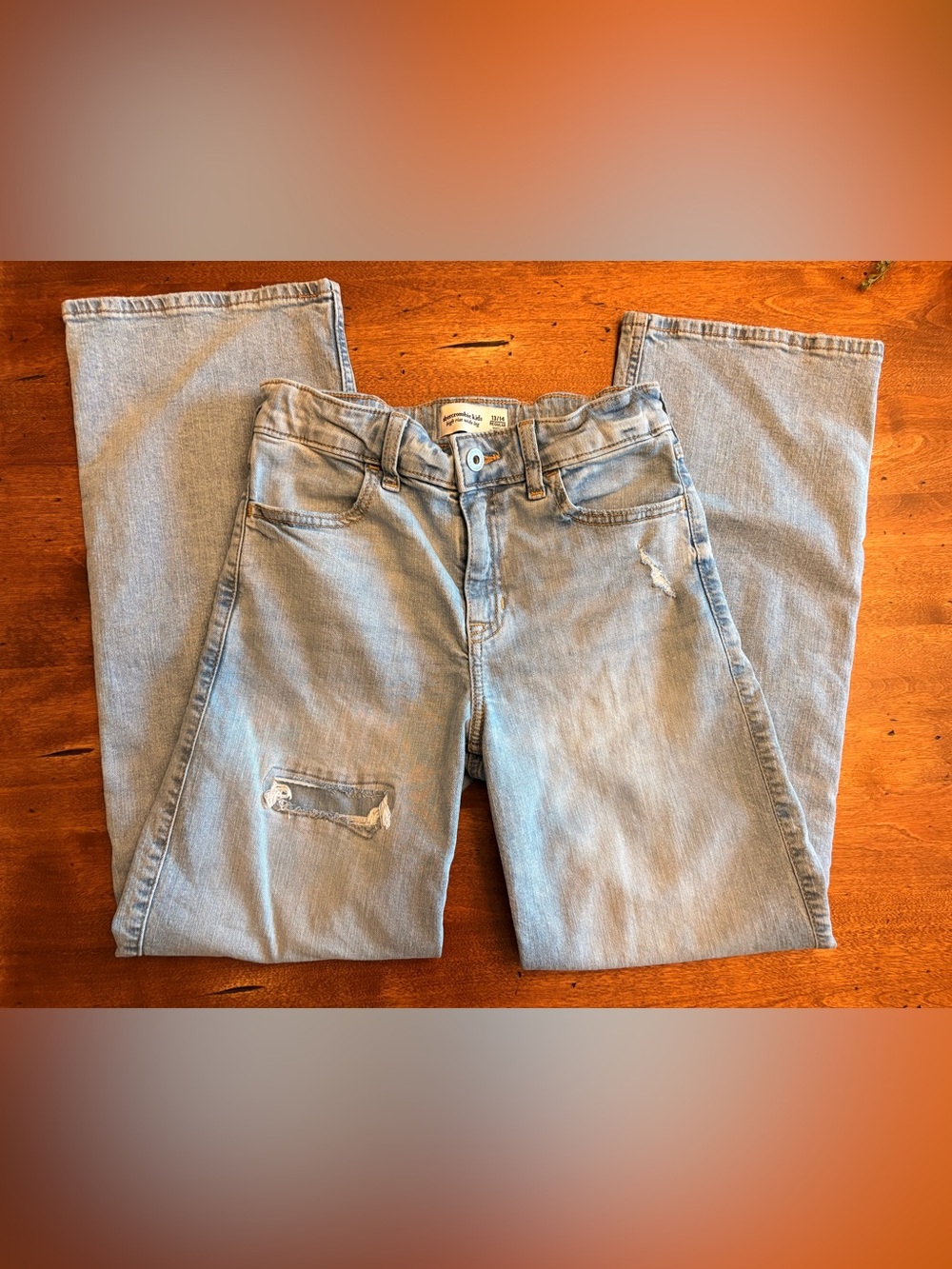 Abercrombie Kids High Rose Wide Leg Jeans - 13/14 Regular - Adjustable Waist